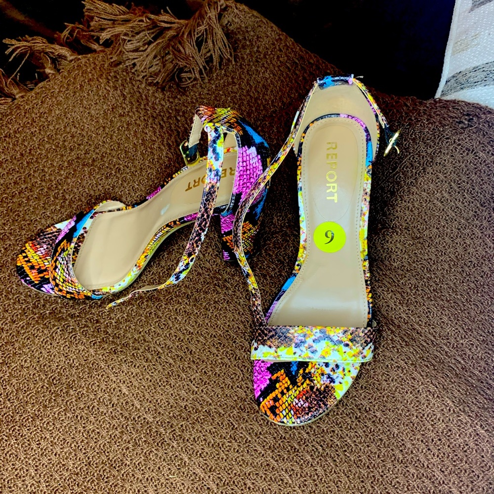Colorful Snake Print Heels